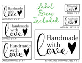 Handmade with Love - Ready-to-Print Dymo compatible Label Designs - Rectangular Design