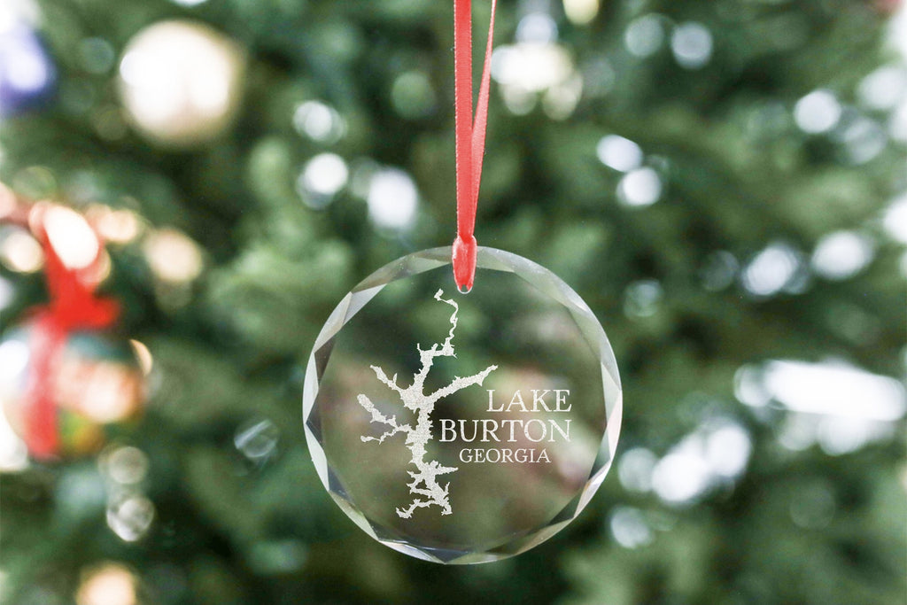 Lake Burton Christmas Ornament Etched Crystal Christmas Ornament