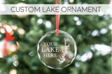 Custom Lake Ornament - Customized Christmas Lake Ornament - Lake Gift - Lake Keepsake Ornament - Lake Map Ornament