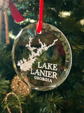 Lake Lanier Christmas Ornament - Lake Lanier Gift - Lake Lanier Map Keepsake Ornament - Georgia