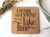 Lake Life Trivet Hot Pad - Lake House Decor Kitchen Cork Trivet - Wood Hot Pad - Laser Engraved Georgia Souvenir