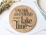 Welcome to the Lake House Kitchen Cork Trivet Hot Pad - Lake Life Lake Decor - Lake Kitchen Decor - Kitchen Gift for Lake Lover