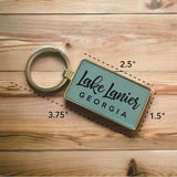 Custom Lake Name Keychain - Personalized Lake, River, Beach Name Leatherette Keychain - Hometown Pride Souvineers - Local Landmark Gifts