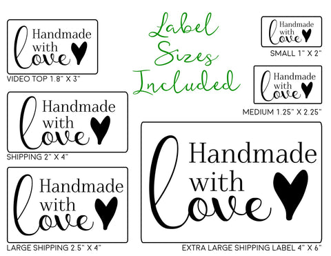 150 Handmade with Love Labels - Handmade Labels - DIY - Made with Love -  Handmade Stickers - 1.5 inches 
