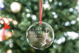 Lake Keowee Christmas Ornament - Lake Keowee Gift - Custom Lake Keepsake Ornament - Lake Keowee Map - Oconee County, South Carolina