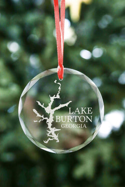 Lake Burton Christmas Ornament - Lake Burton Gift - Custom Lake Keepsake Ornament - Lake Burton Map - Rabun County Georgia