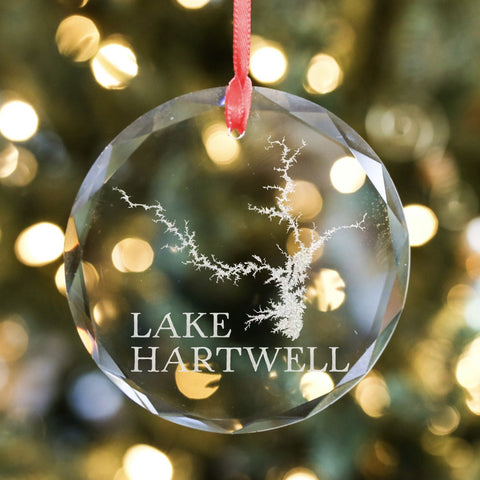 Lake Hartwell Christmas Ornament - Lake Hartwell Gift - Lake Hartwell Map Keepsake Ornament -Custom South Carolina Georgia Keepsake Ornament