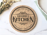 Grandma's Kitchen Cork Trivet Hot Pad - Gift for Grandma Grandparent