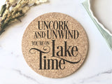 Life on the Lake Kitchen Cork Trivet Hot Pad - Lake Decor - Lake Kitchen Decor - Kitchen Gift for Lake Lover