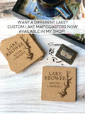 Custom Lake Keowee Coasters - Personalized Lake Keowee South Carolina Cork Drink Coasters - Lake Keowee Map - Lake Lover Gift - Lake Decor